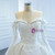White Sequins Long Sleeve Off the Shoulder Wedding Dress
