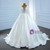 White Satin Long Sleeve Illusion V-neck Wedding Dress