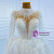 White High neck Sequins Open Back Wedding Dress