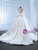 White Satin Long Sleeve Beading Wedding Dress With Bow