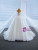 White Tulle Sequins Long Sleeve Pearls Wedding Dress