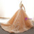 Dark Champagne Tulle Appliques Long Sleeve Prom Dress