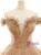 Gold Ball Gown Lace Off the Shoulder Prom Dress