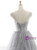 Gray Tulle Illusion Embroidery Prom Dress