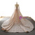 Champagne Mermaid Backless Long Sleeve Prom Dress