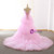 Pink Tulle Hi Lo Spaghetti Straps Prom Dress