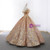 Gold Sequins 3D Appliques Off the Shoulder Luxury Prom Dress