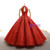 Red Sequins High Neck Backless Prom Dress