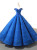 Royal Blue Ball Gown Sequins Off the Shoulder Long Prom Dress