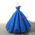 Royal Blue Ball Gown Sequins Off the Shoulder Long Prom Dress