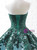 Princess Green Sequins Appliques Sleeveless Prom Dress