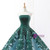 Princess Green Sequins Appliques Sleeveless Prom Dress