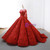 Dark Red Tulle Appliques Backless Prom Dress