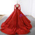 Dark Red Tulle Appliques Backless Prom Dress