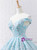 Sky Blue Ball Gown Appliques Beading Prom Dress