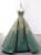 Green Ball Gown Sweetheart Gold Appliques Prom Dress