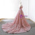 A-Line Pink Lace V-neck Appliques Prom Dress With Split