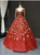 Burgundy Sequins V-neck Long Sleeve Prom Dress