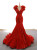 Sexy Red Sequins V-neck Mermaid Prom Dress