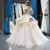 Champagne Tulle Embroidery Off the Shoulder Prom Dress