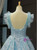 Blue Ball Gown Lace Quinceanera Prom Dress