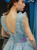 Blue Ball Gown Lace Quinceanera Prom Dress