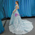 Blue Ball Gown Lace Quinceanera Prom Dress