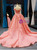 Pink Ball Gown Tulle Off the Shoulder Prom Dress