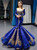 Royal Blue Sequins Mermaid Long Sleeve Prom Dress