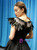 Black Ball Gown Sequins Feather Beading Prom Dress