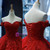 Burgundy Ball Gown Tulle Appliques Beading Prom Dress