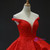 Red Ball Gown Sequins Off the Shoulder Prom Dress