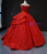 Red Ball Gown Sequins Off the Shoulder Prom Dress