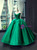 Green Ball Gown Satin Strapless Prom Dress