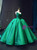 Green Ball Gown Satin Strapless Prom Dress