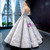 Silver Gray Ball Gown Sequins Strapless Prom Dress