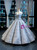 Silver Gray Ball Gown Sequins Strapless Prom Dress