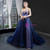 Blue Blue Strapless Appliques Beading Porm Dress