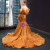 Gold Mermaid Sequins One Shoulder Prom Dress