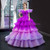 Princess Purple Ball Gown Tulle Tiers Prom Dress