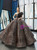 Dark Brown Sequins One Shoulder Prom Dress