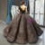 Dark Brown Sequins One Shoulder Prom Dress