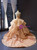 Champagne  Brwon Appliques Sweetheart Prom Dress