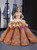 Champagne  Brwon Appliques Sweetheart Prom Dress