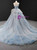 Blue Ball Gown Tulle Strapless Prom Dress