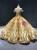 Luxury Gold Ball Gown Sequins Off the Shoulder Prom Dress