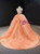 Orange Ball Gown Tulle Strapless Beading Sequins Prom Dress