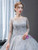 Silver Gray Tulle Sequins Long Sleeve Prom Dress