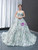 Green Tulle Sequins Strapless Prom Dress