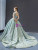 Green Lace Sequins Cap Sleeve Backless Prom Dress